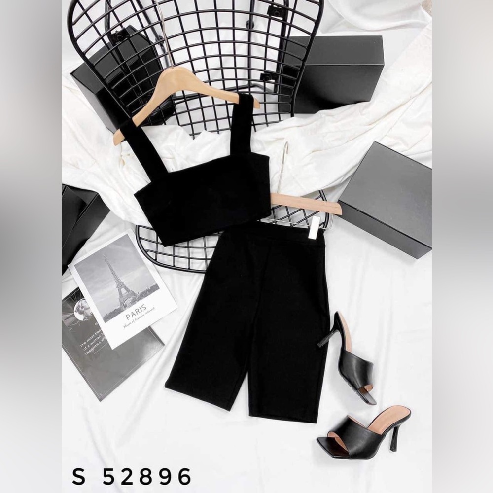 Set 2pc: croptop+short , Size S